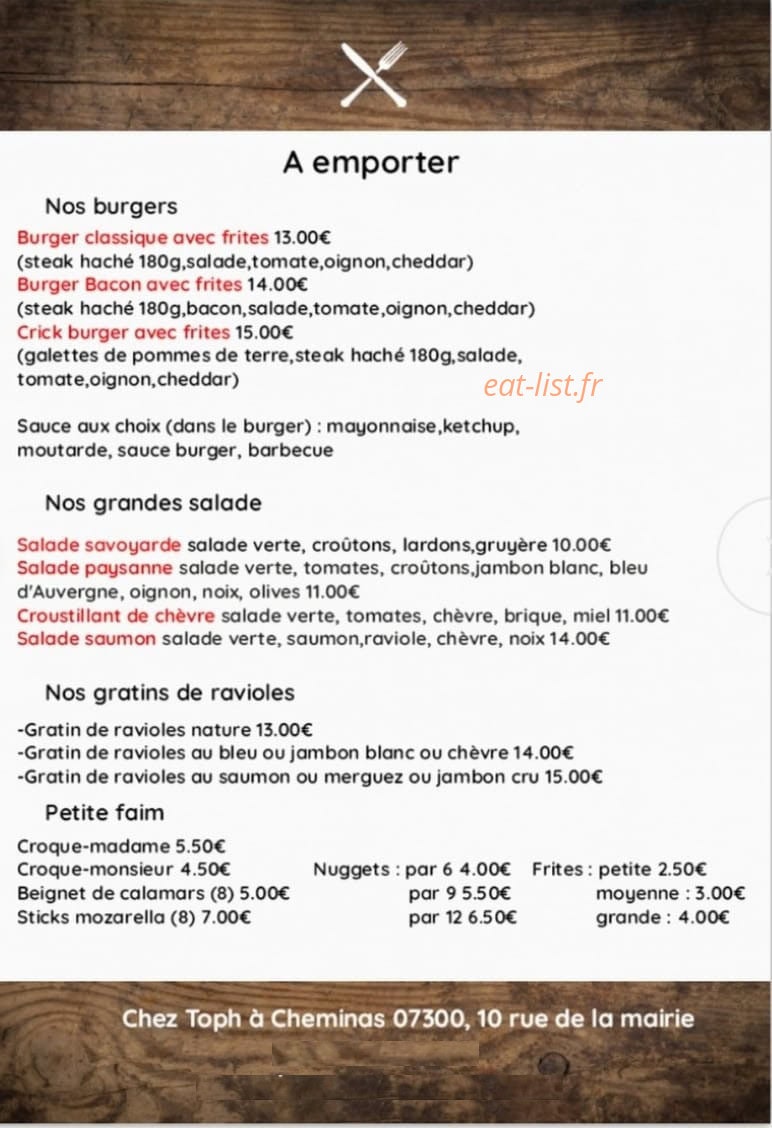 Chez Toph — carte page 2