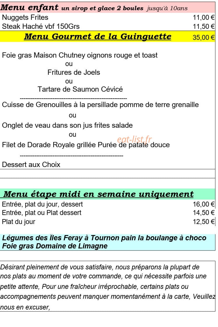 La Guinguette de Glun — carte page 2