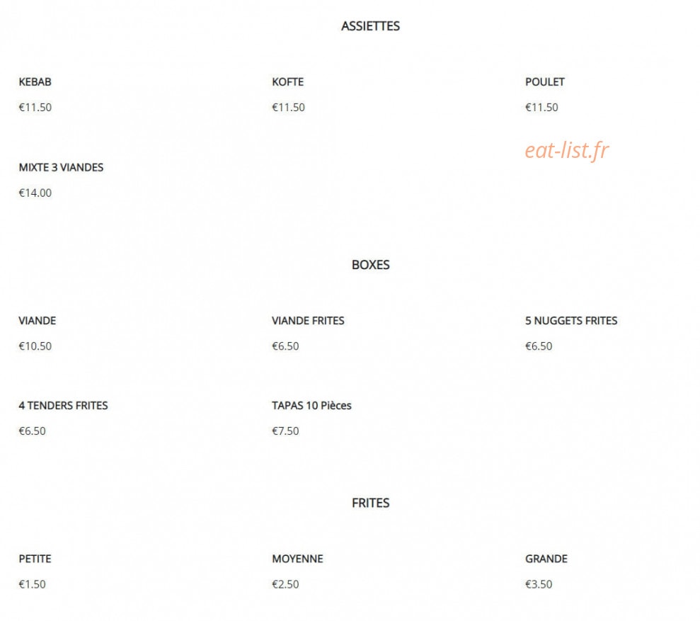 Chrono Pizza — carte page 1