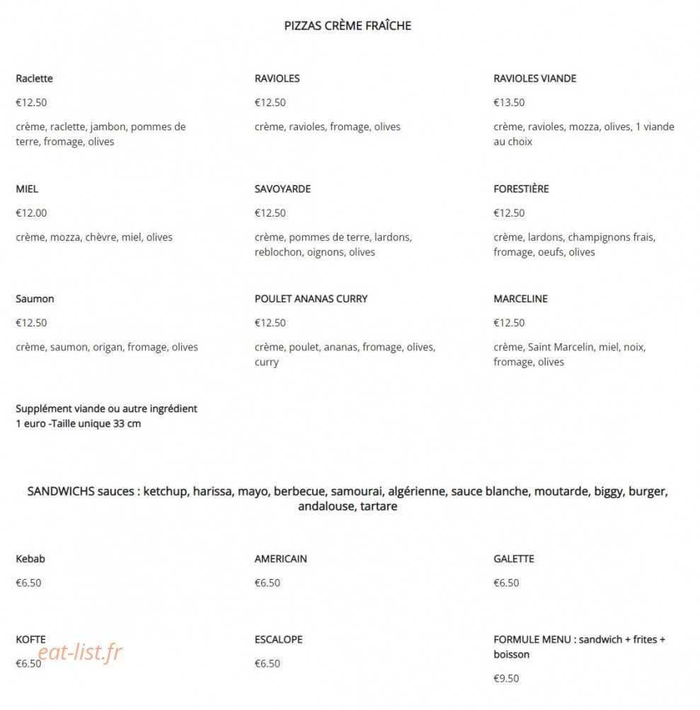 Chrono Pizza — carte page 3