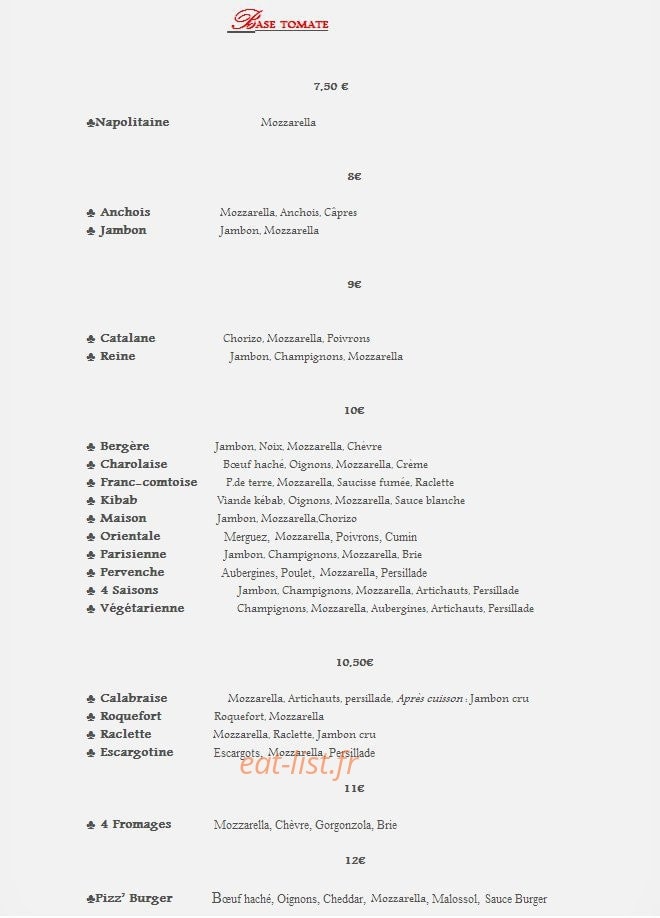 Pizz'A Baggio — carte page 2
