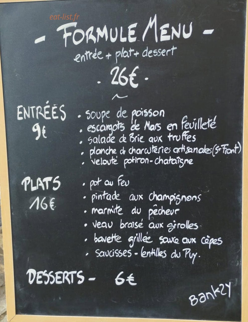 La Table D'éole — carte page 1