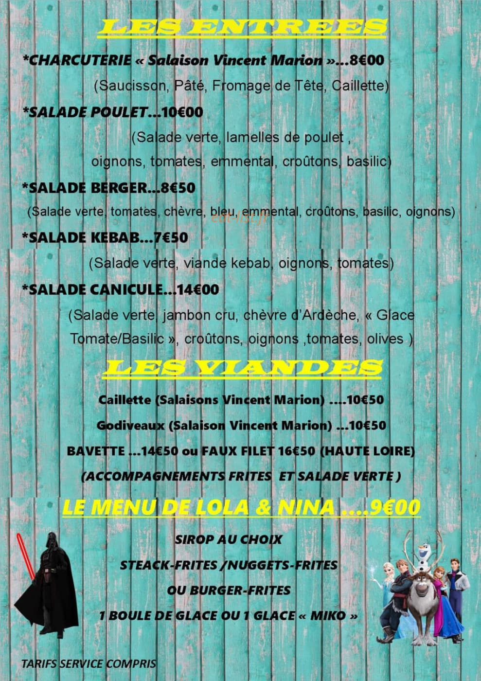 Bar Snack L'Eglantine — carte page 2