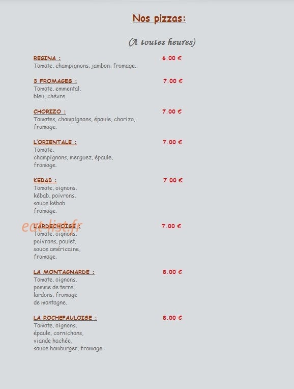 Le Relais de Rochepaule — carte page 2