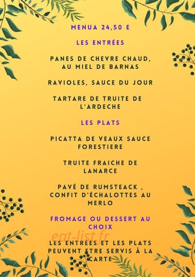 Auberge de Barnas — carte page 2