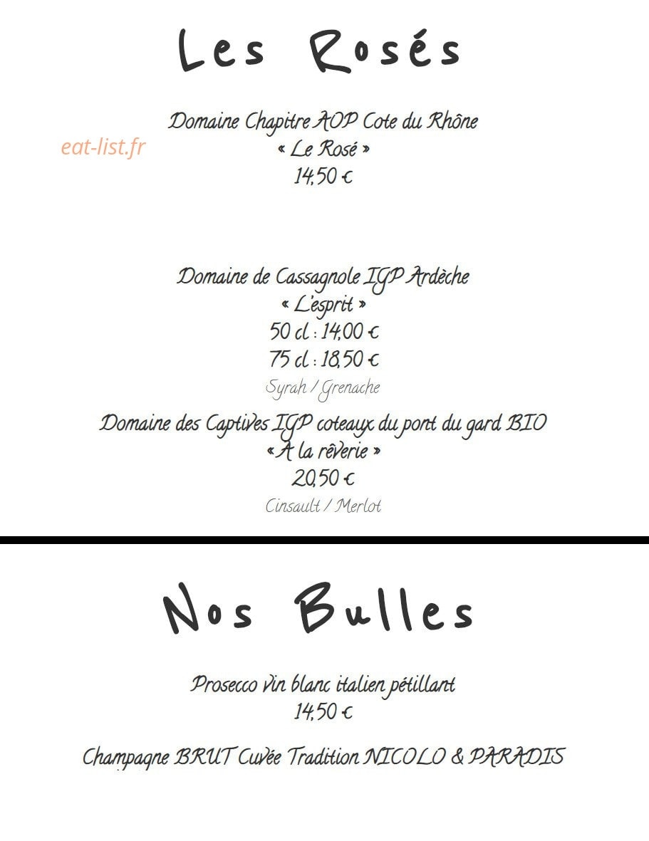 Les pavés gourmands — carte page 6