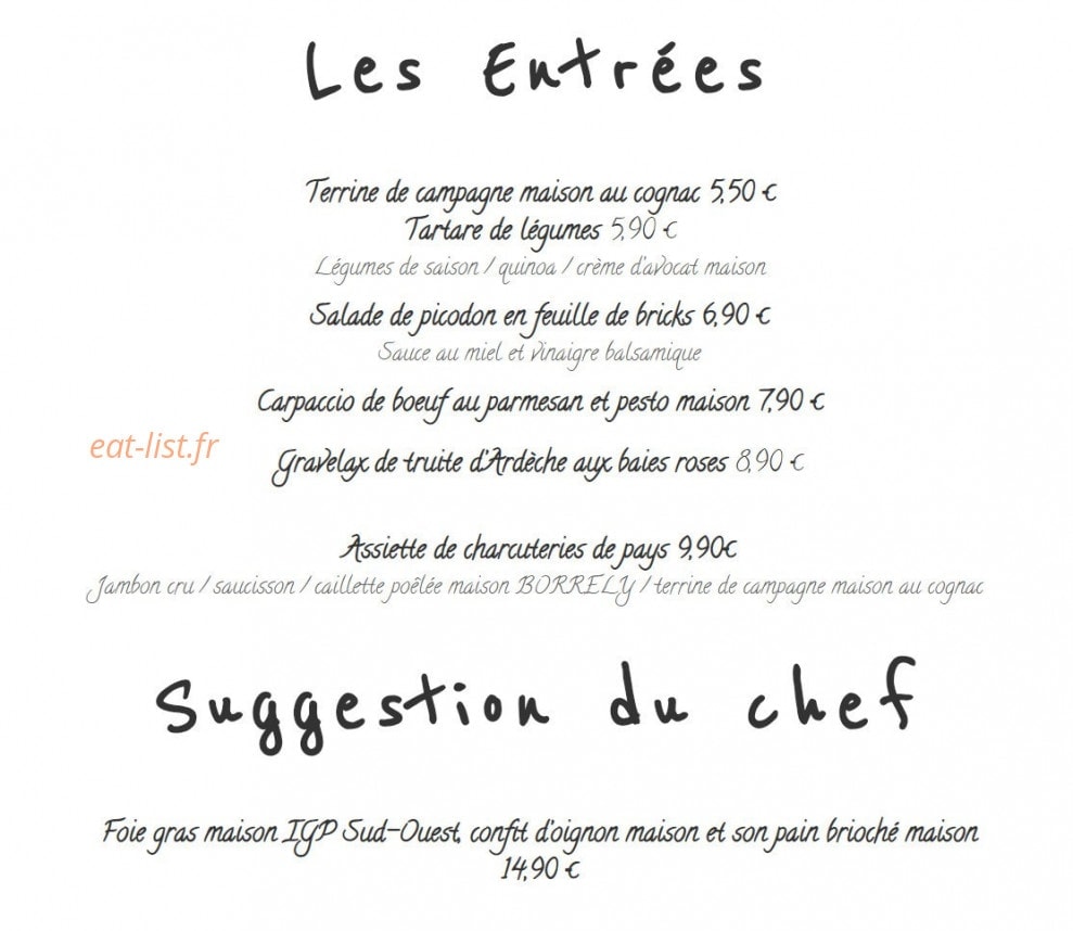 Les pavés gourmands — carte page 1