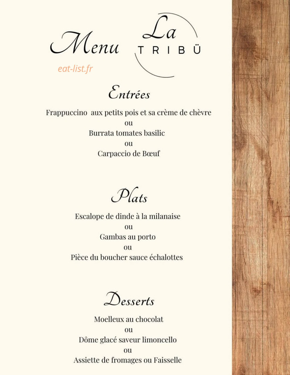 La Tribü — carte page 1