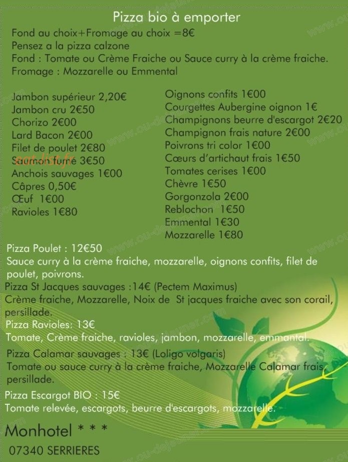Mon hotel — carte page 1