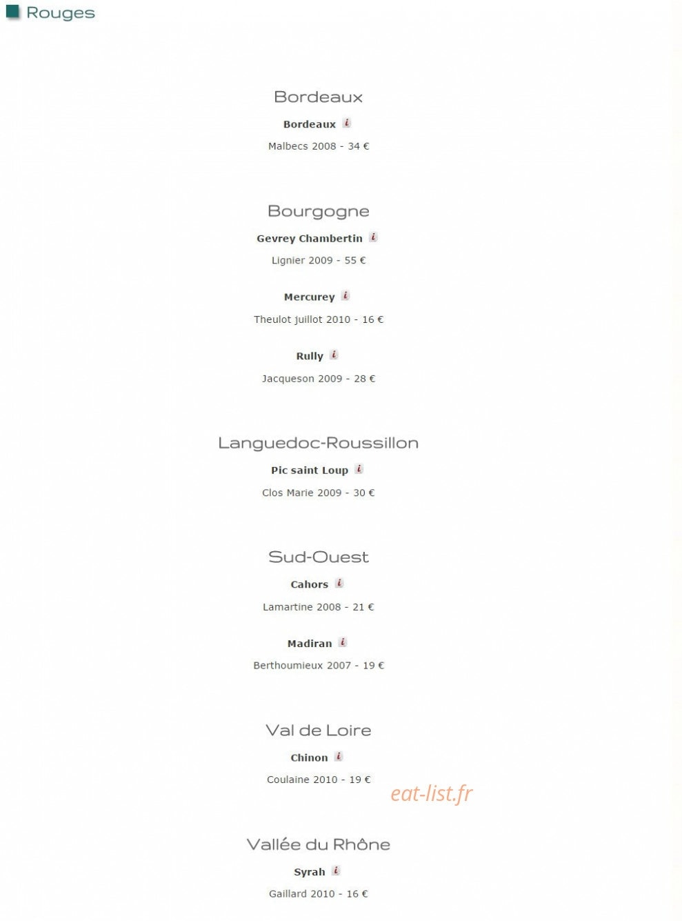 Auberge de Thorrenc — carte page 4
