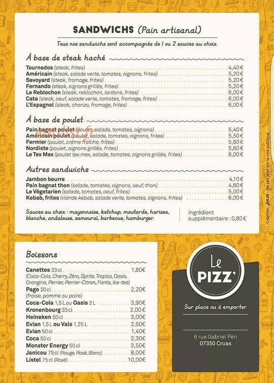 Le Pizz' — carte page 4