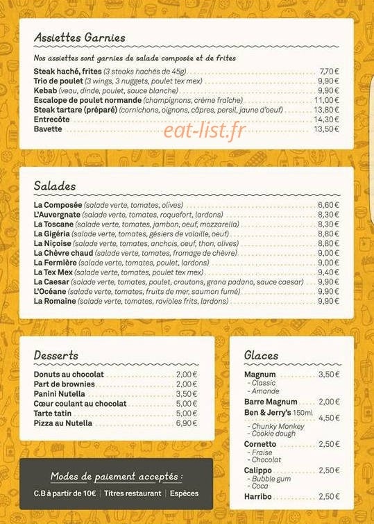 Le Pizz' — carte page 1