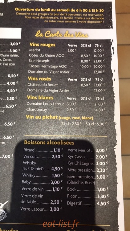 Le Restau de Cruas — carte page 5