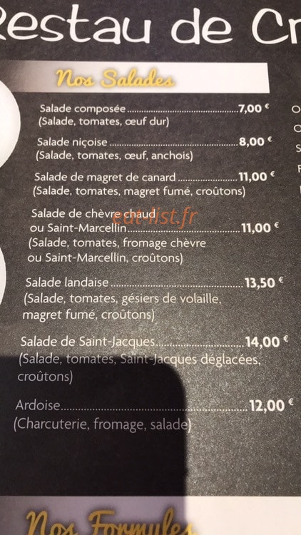 Le Restau de Cruas — carte page 4