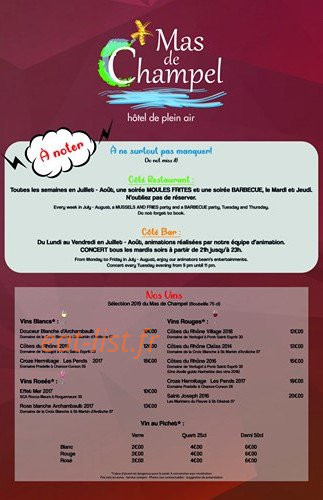 Le Champ'el — carte page 1