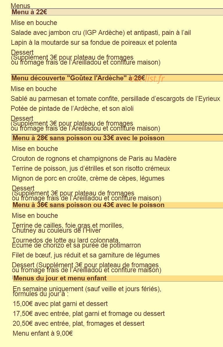 Le Panoramic — carte page 1