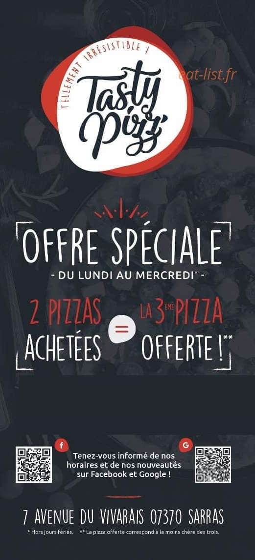 Tasty Pizz' — carte page 1
