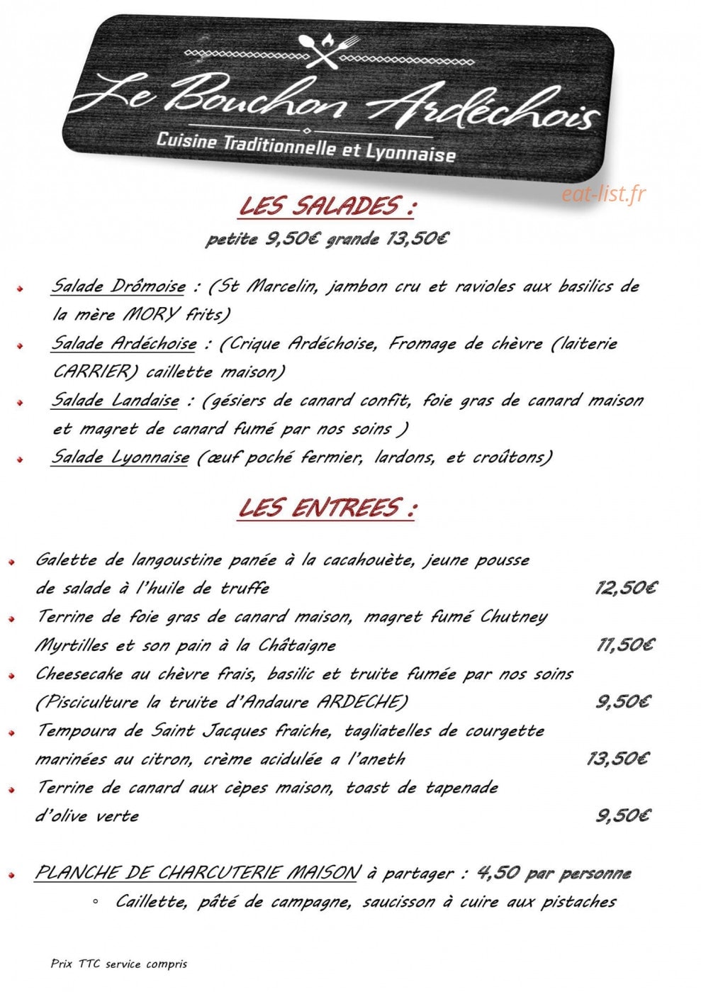Le Bouchon Ardéchois — carte page 3
