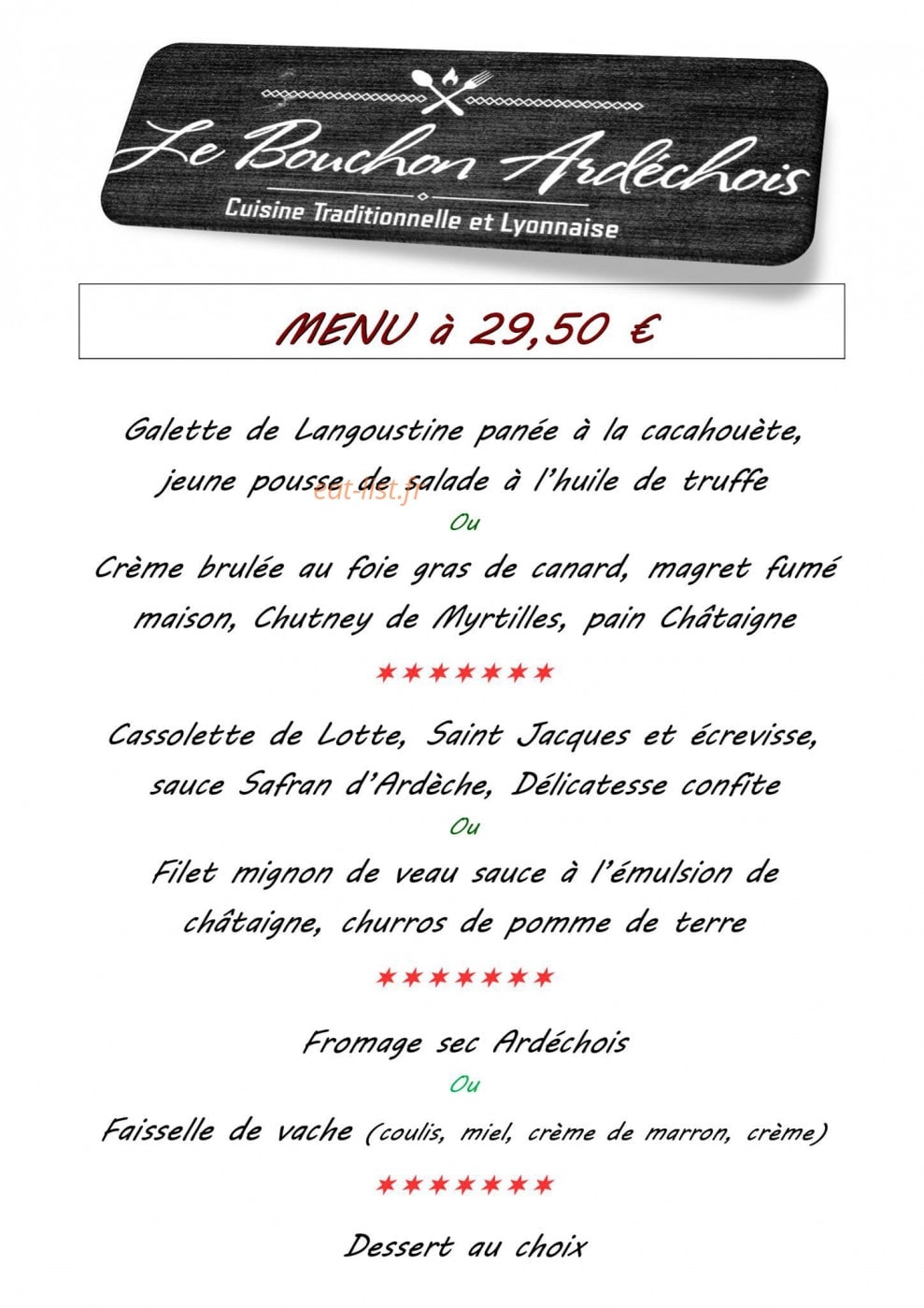 Le Bouchon Ardéchois — carte page 2