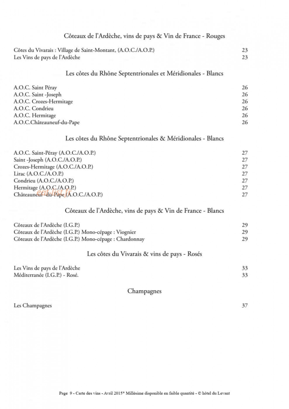 Restaurant Brioude — carte page 21