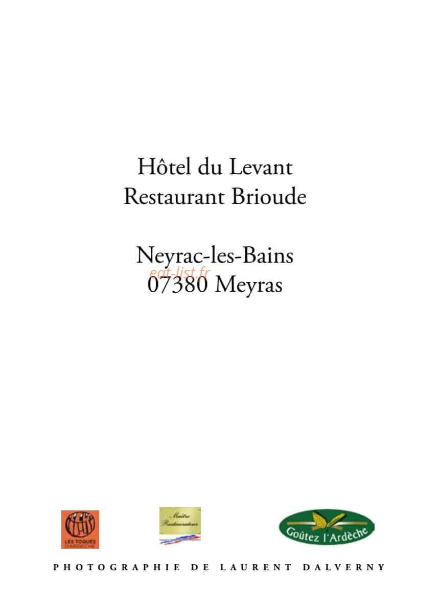 Restaurant Brioude — carte page 4