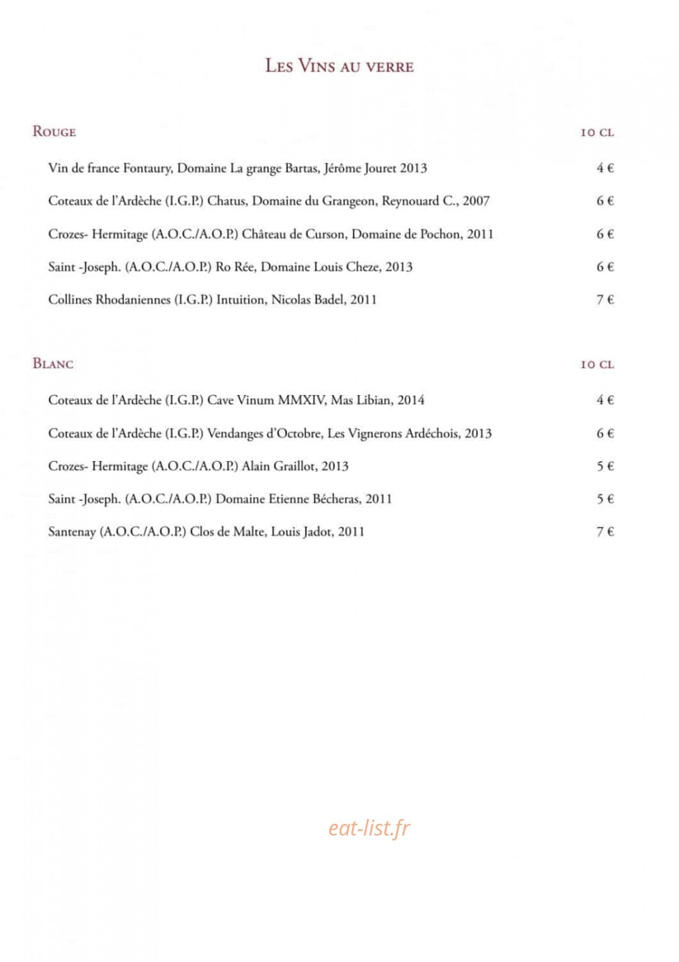 Restaurant Brioude — carte page 23