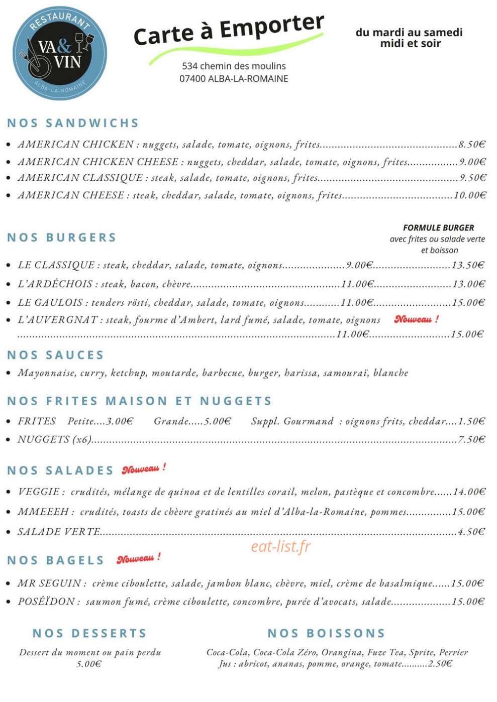 Va et Vin — carte page 4