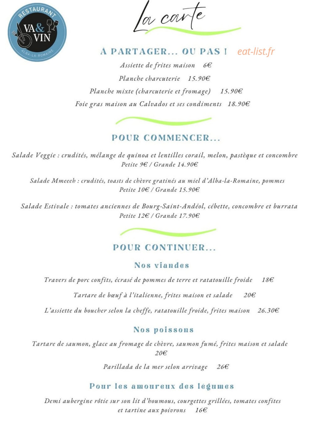 Va et Vin — carte page 1