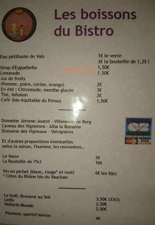 Bistro du Regain — carte page 2