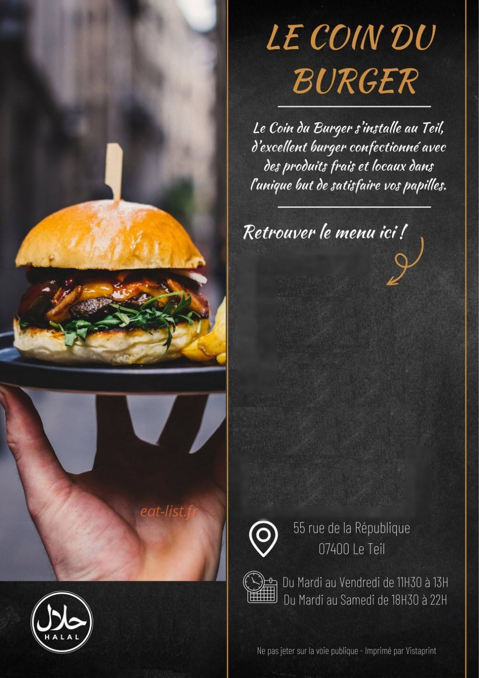 Le Coin du Burger — carte page 1