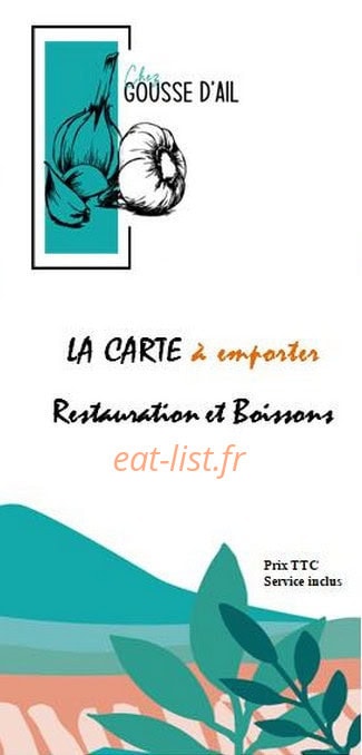 Chez gousse d'ail — carte page 1