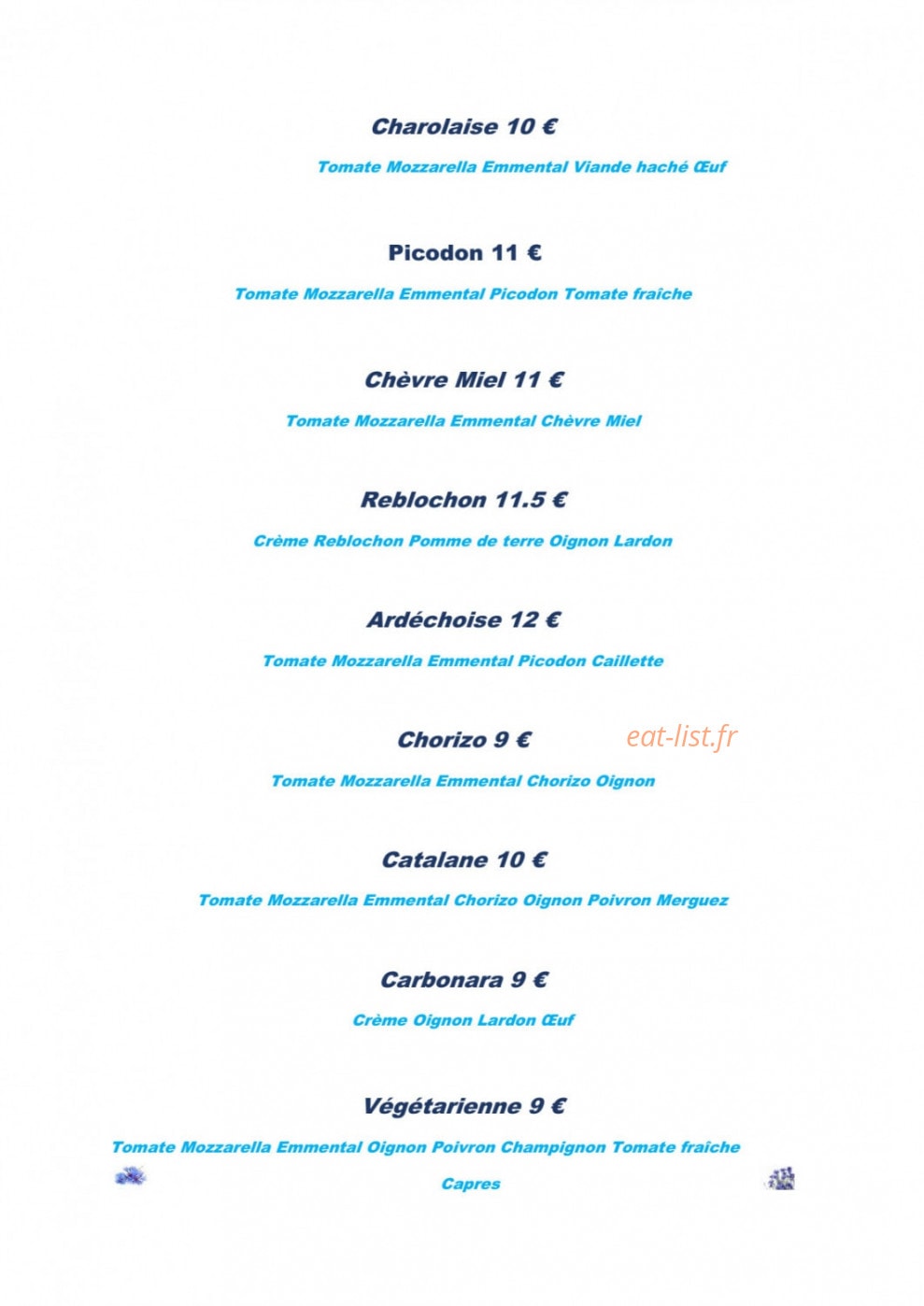 L'Auberge de l'Helvie — carte page 4