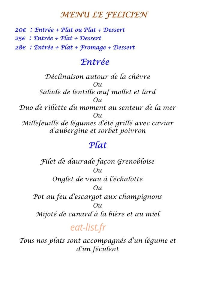 Le Félicien — carte page 1