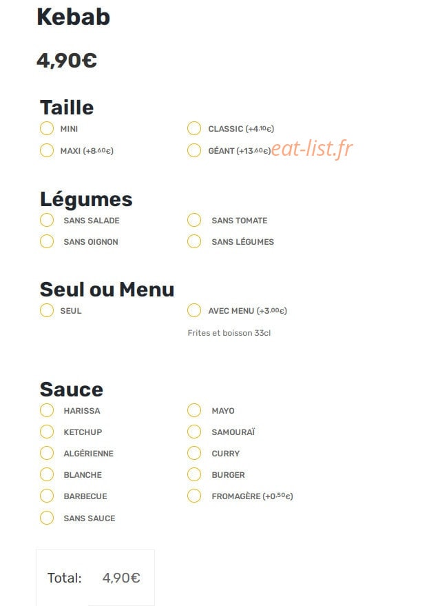 Harmonie Food — carte page 3