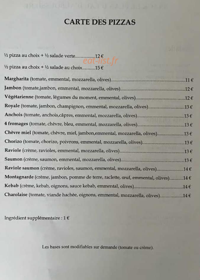 Snack Plan d'eau — carte page 1