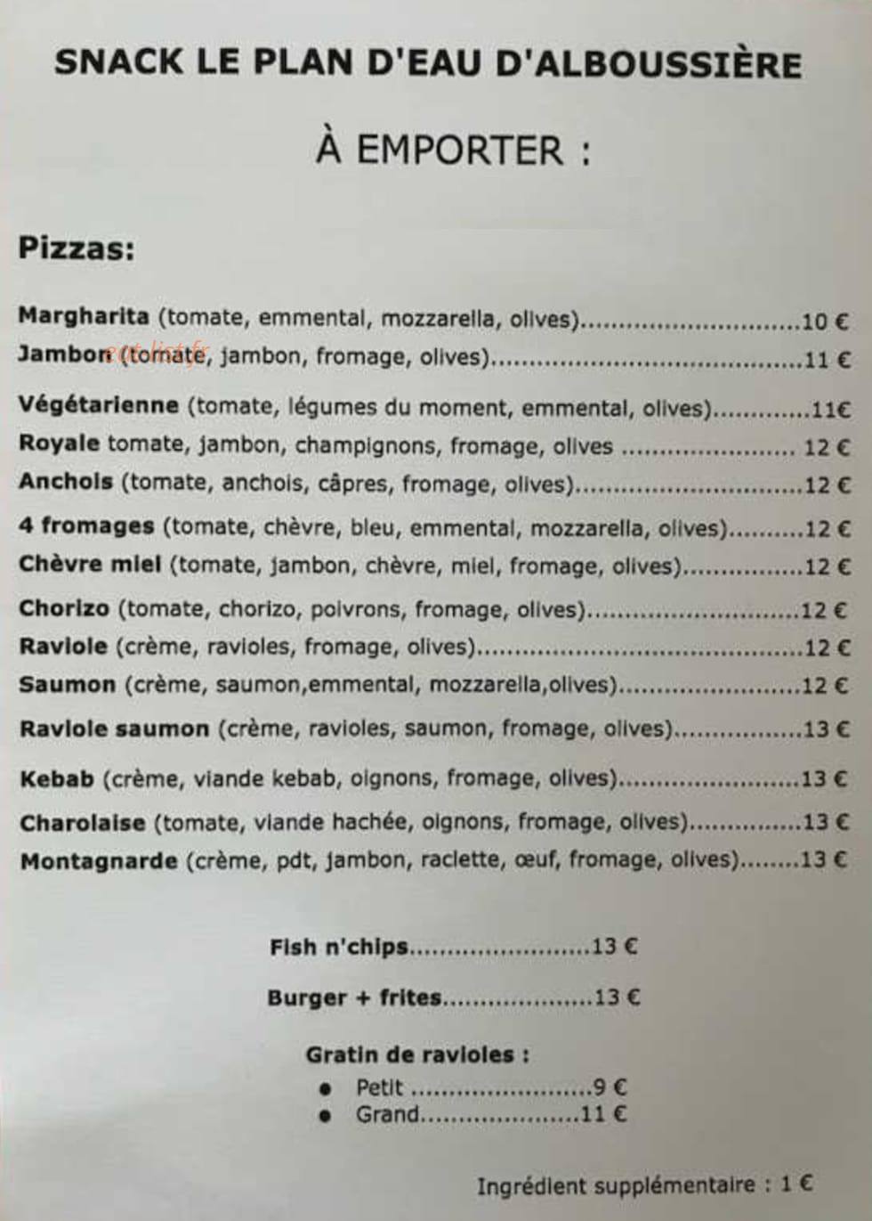 Snack Plan d'eau — carte page 3