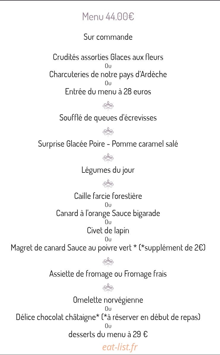 L'Ange Gourmand — carte page 1