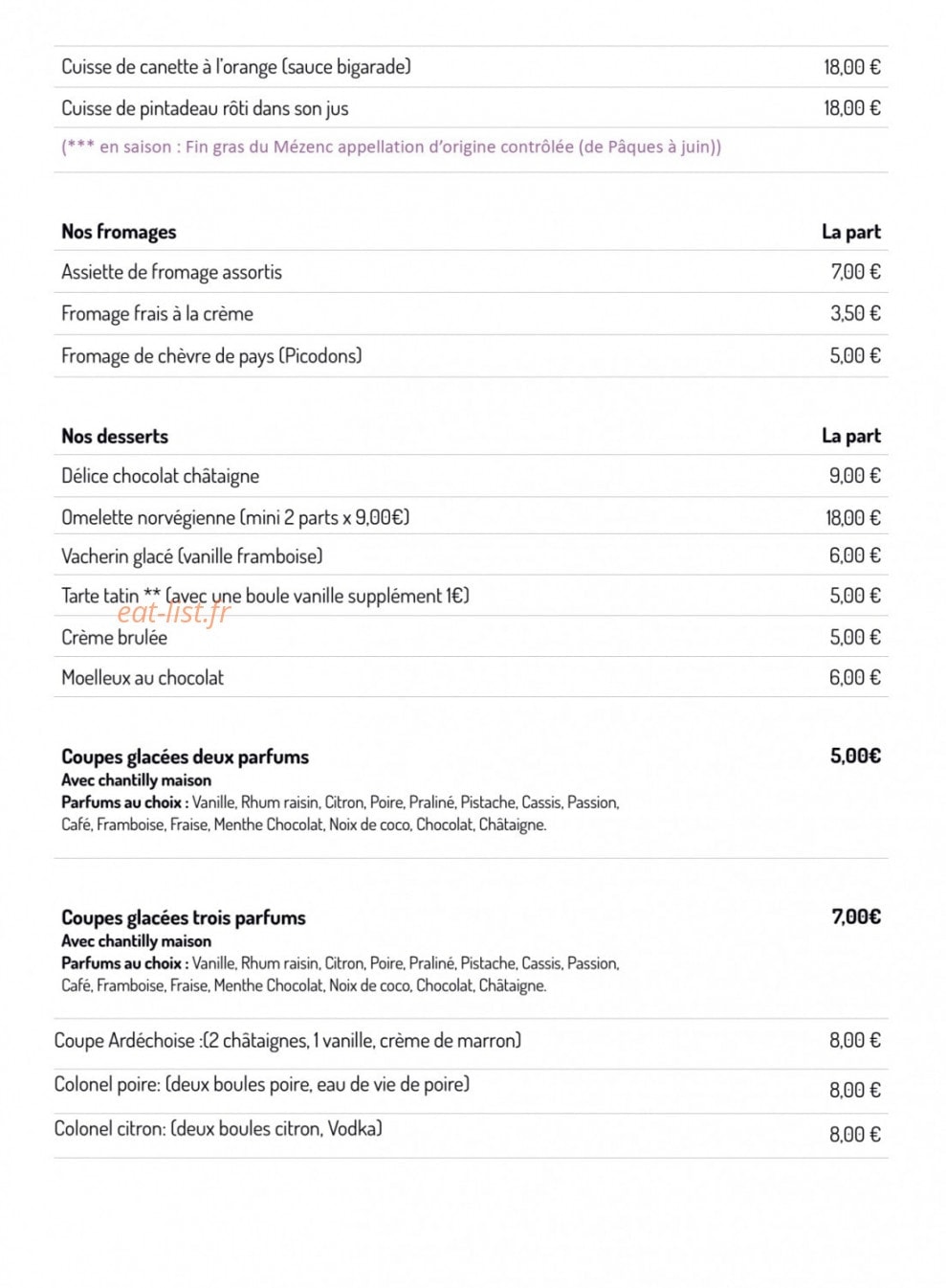 L'Ange Gourmand — carte page 9