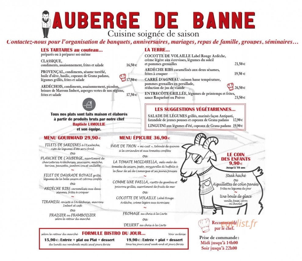 Auberge de Banne — carte page 2