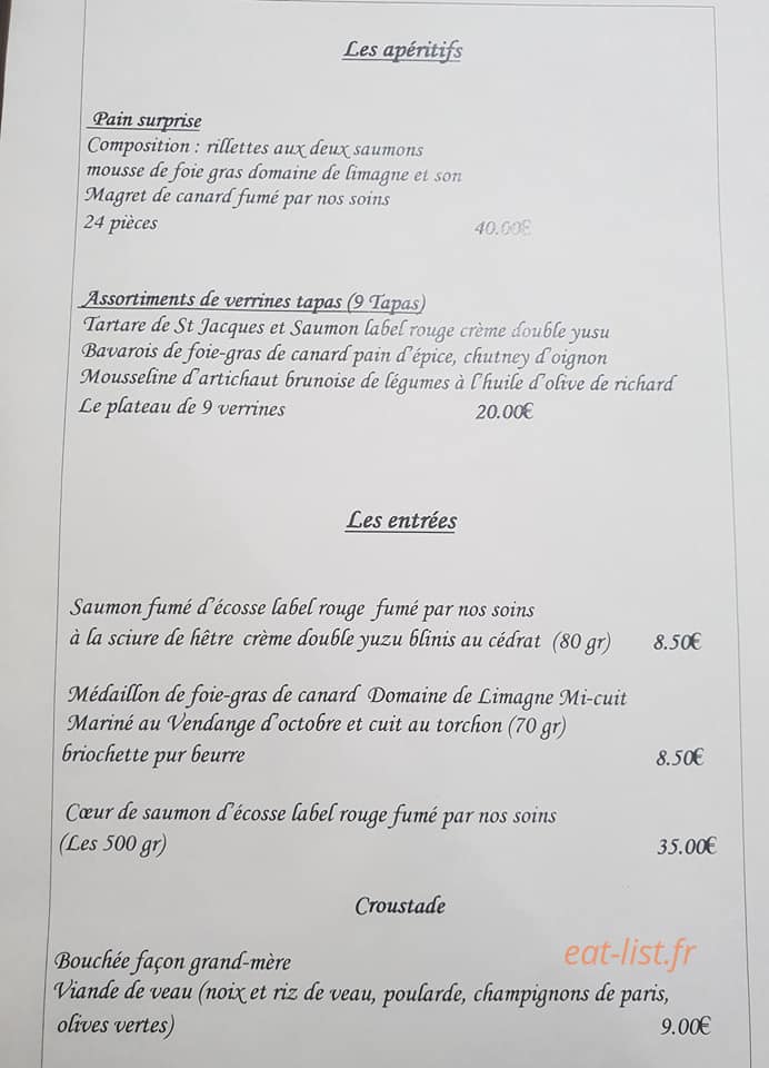 La Gare Aux Saveurs — carte page 1