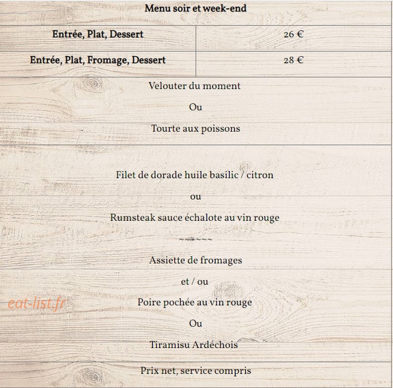 La Table De Mélou — carte page 1