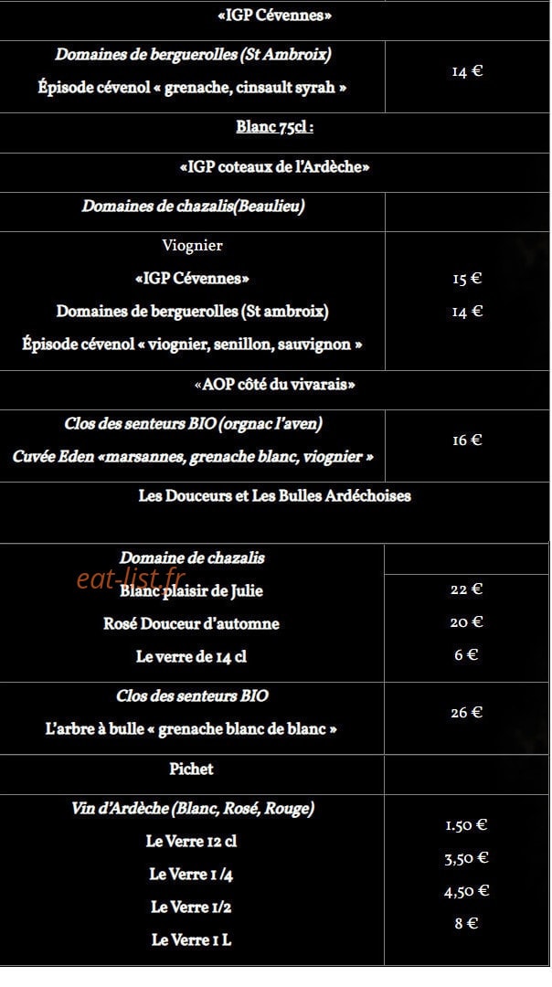 La Table De Mélou — carte page 6