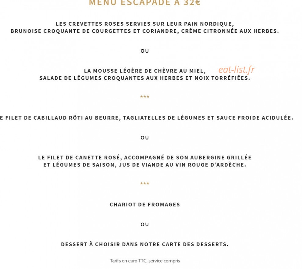 Auberge des Enclos — carte page 2