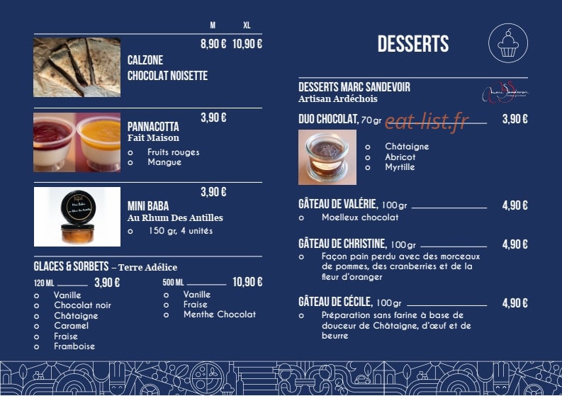 De Facto Mia Pizza — carte page 10