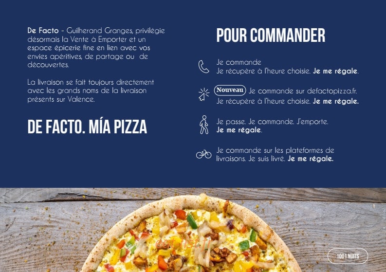 De Facto Mia Pizza — carte page 3