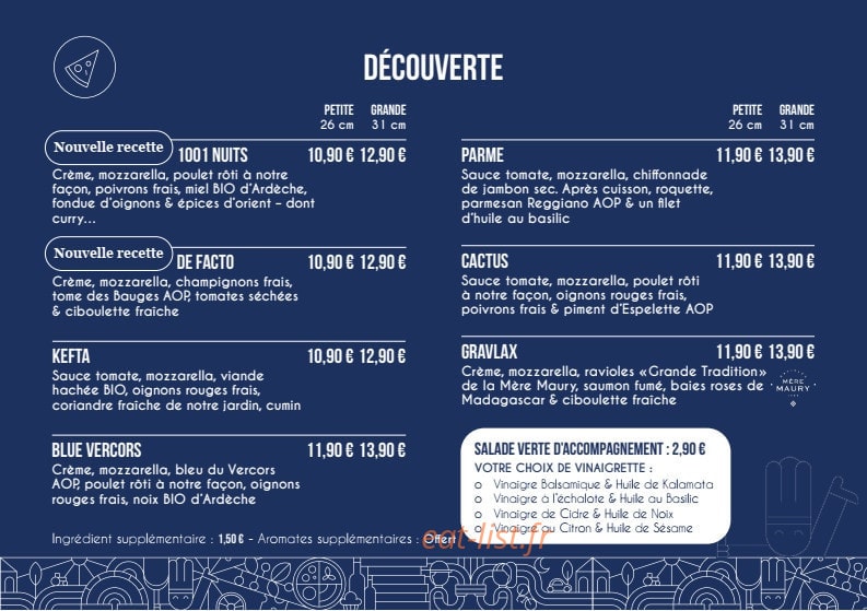 De Facto Mia Pizza — carte page 6