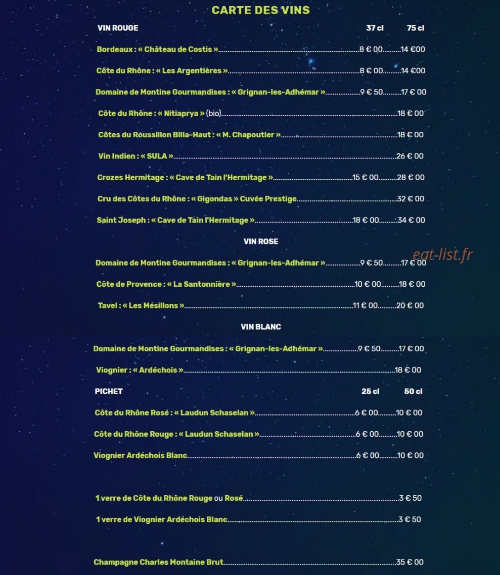 Le Cashmir — carte page 8