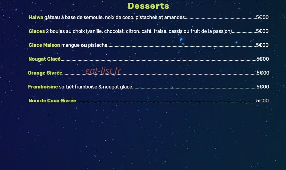 Le Cashmir — carte page 6