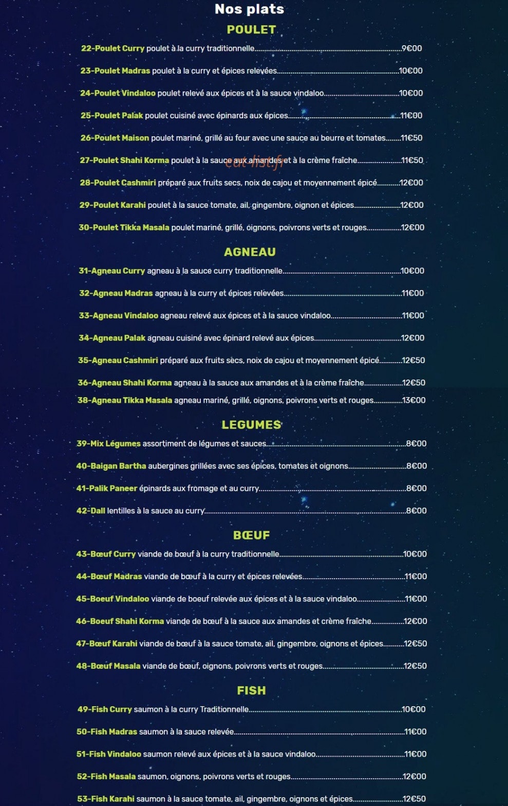 Le Cashmir — carte page 4