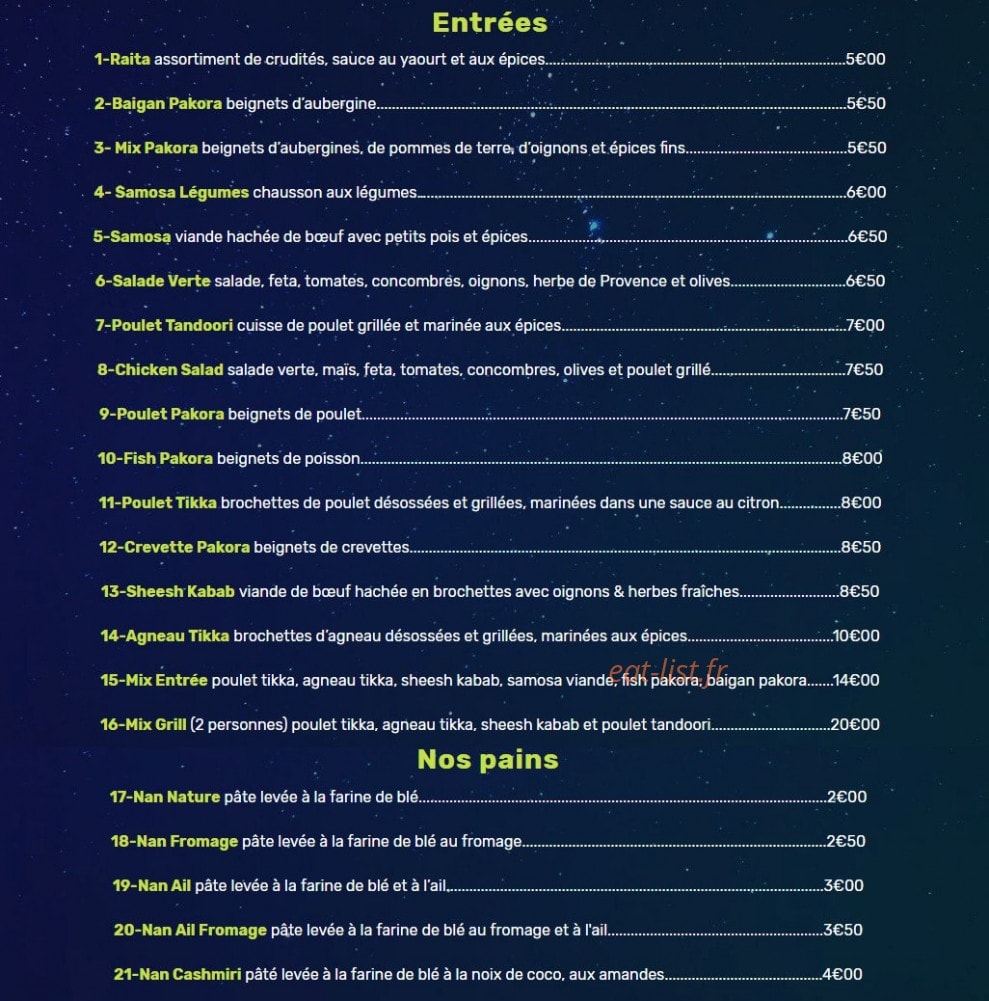 Le Cashmir — carte page 3